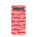 Coque Google Pixel 6a rose bubblegum à motif sardines