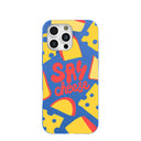 Electric Blue Say Cheese iPhone 16 Pro Max Case