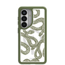 Coque transparente pour Samsung Galaxy S26 avec motif de serpent et crête de sous-bois (chargeur magnétique inclus)