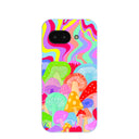 Coque Google Pixel 9a en spirale champignon bleu poudré