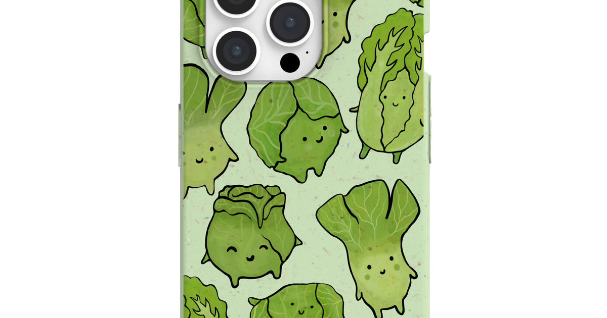 Sage Green Silly Cabbage iPhone 15 Pro Case – Pela Case