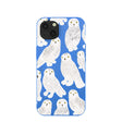 Coque iPhone 13 Motif Hiboux des Neiges Bleu Électrique
