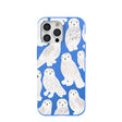 Electric Blue Snowy Owls iPhone 15 Pro Max Case