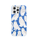 Electric Blue Snowy Owls iPhone 16 Pro Max Case