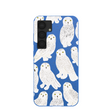 Electric Blue Snowy Owls Samsung Galaxy S25 Case