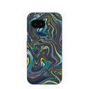 Coque Google Pixel 9a motif vagues spatiales noires