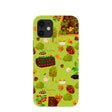 Coque iPhone 12 Mini vert sauge, motif jardin printanier
