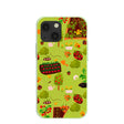 Coque iPhone 13 Mini vert sauge, motif jardin printanier