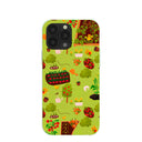 Coque iPhone 13 Pro Max vert sauge, motif jardin printanier