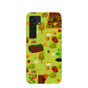 Étui Samsung Galaxy S25 vert sauge, motif jardin printanier