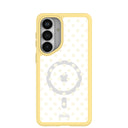 Coque transparente à pois sucrés pour Samsung Galaxy S26+ (Plus) avec bordure effet rayon de soleil (chargement magnétique inclus)