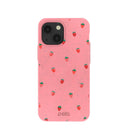 Coque iPhone 13 Mini motif baies d'été rose bonbon