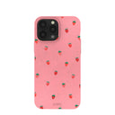 Coque iPhone 13 Pro Max rose bonbon avec baies d'été
