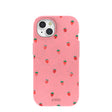 Coque iPhone 15 rose bonbon et baies d'été