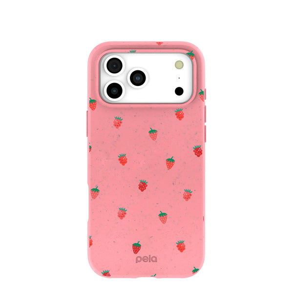 Bubblegum Pink Summer Berries iPhone 17 Pro Max Case – Pela Case