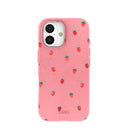 Coque iPhone 17 rose bonbon avec baies d'été