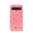 Coque Google Pixel 8a rose bonbon et baies d'été