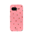 Coque Google Pixel 9a rose bonbon et baies d'été