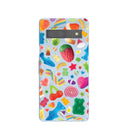 Coque Google Pixel 7a Super Gummies bleu poudré