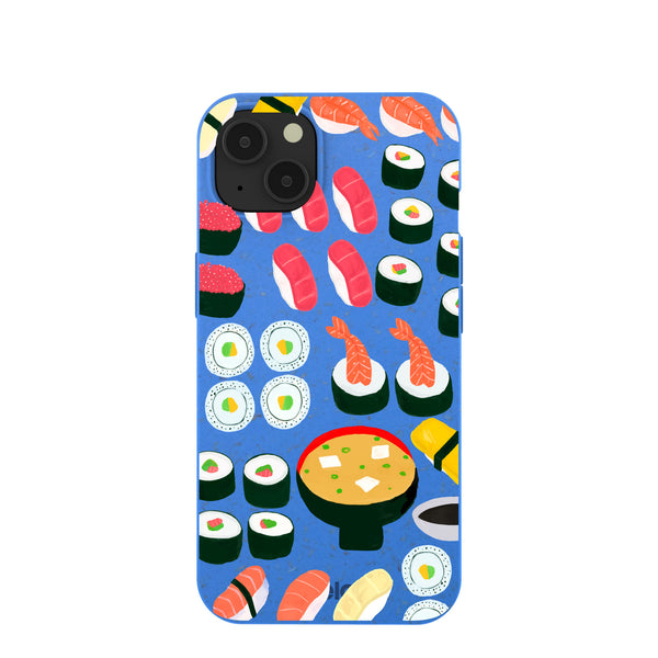 Electric Blue Sushi Night iPhone 13 Case – Pela Case