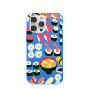 Coque iPhone 14 Pro Max Bleu Électrique Sushi Night