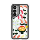 Coque transparente Sushi Night pour Samsung Galaxy S26+(Plus) avec bordure noire (chargement magnétique inclus) 