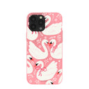 Coque pour iPhone 13 Pro Max Bubblegum Pink Swan Garden
