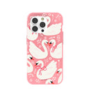 Bubblegum Pink Swan Garden iPhone 14 Pro Case