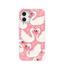 Coque iPhone 16 Plus Bubblegum Pink Swan Garden