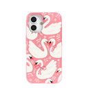 Coque iPhone 16 Bubblegum Pink Swan Garden
