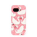 Coque Google Pixel 9a rose bonbon Swan Garden