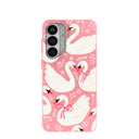 Coque Samsung Galaxy S26+ (Plus) rose bonbon avec motif cygnes