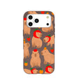 Coque iPhone 17 Pro Max avec motif capybaras marron chocolat