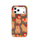 Coque iPhone 17 Pro Max avec motif capybaras marron chocolat