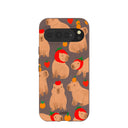 Coque Google Pixel 10 Pro XL à motif capybaras marron chocolat