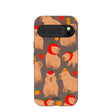 Coque Google Pixel 10/10 Pro à motif capybaras marron chocolat