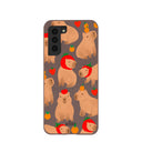 Coque Samsung Galaxy S21 motif capybaras marron chocolat