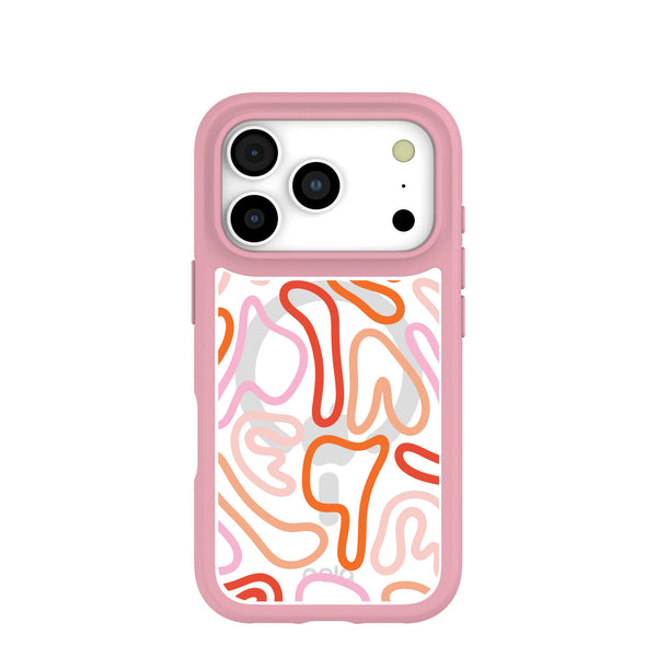 iPhone 17 Pro Pastel Petals ケース Clear Sweet Doodles iPhone 17 Pro Case With Petal Pink Ridge