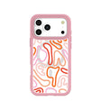 Coque transparente Sweet Doodles pour iPhone 17 Pro Max avec motif pétale rose (MagSafe inclus)