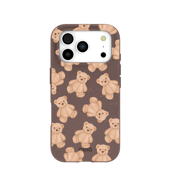 Chocolate Brown Teddy Love iPhone 17 Pro Case – Pela Case