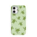 Coque pour iPhone 16 Tiny Turtles vert sauge