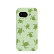 Coque Google Pixel 9a vert sauge à motif de petites tortues