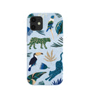 Coque iPhone 12 Mini Forêt Tropicale Bleu Poudre
