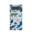 Coque Google Pixel 6 bleu poudre motif forêt tropicale
