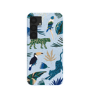 Coque Samsung Galaxy S25 motif forêt tropicale bleu poudre