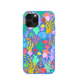 Coque pour iPhone 11 Pro à fleurs sous-marines bleu électrique