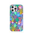 Coque pour iPhone 16 Pro Max à fleurs sous-marines bleu électrique