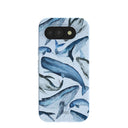 Coque Google Pixel 10a à motif baleines bleu poudré