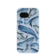 Coque Google Pixel 9a motif baleines bleu poudre
