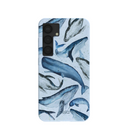 Powder Blue Whales Samsung Galaxy S25 Case